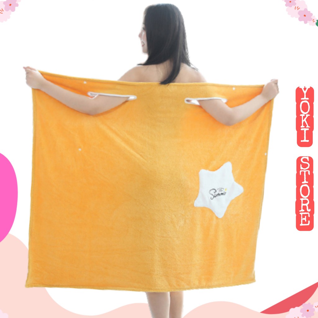 Khăn tắm kiêm váy,đầm 2 dây Yoki QC ,chất Lông Cừu San Hô (48kg-78kg) | BigBuy360 - bigbuy360.vn