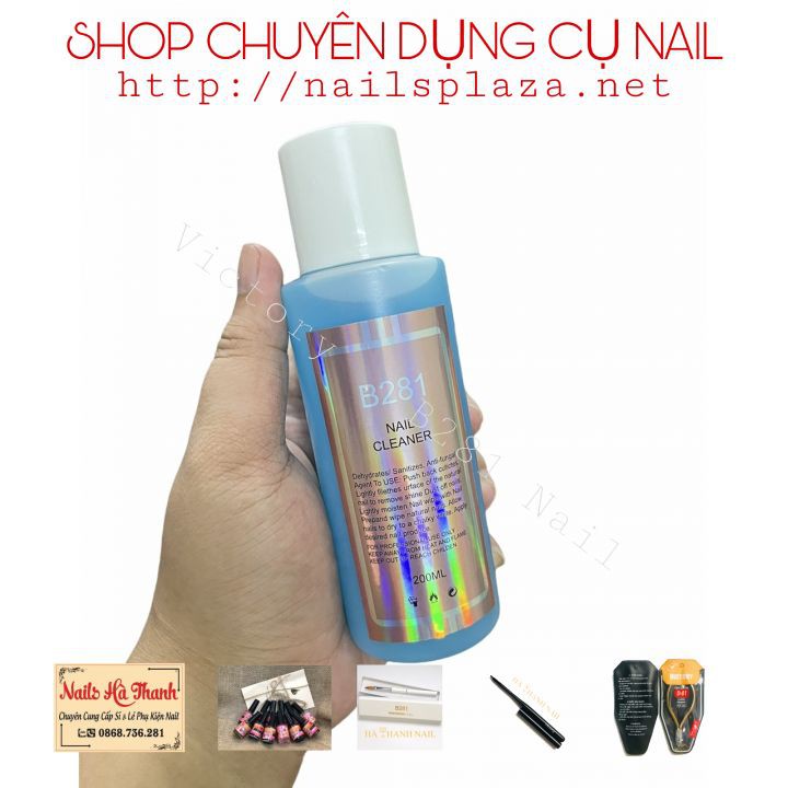 Nước lau gel B281 200ml Có Mùi Thơm , Cồn Lau Gel Chuyên Dụng Chính Hãng