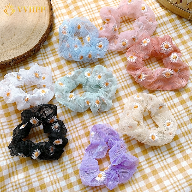 Scrunchies Dây Buộc Tóc Co Giãn Hình Hoa Cúc Thời Trang Hàn Quốc Cho Nữ | BigBuy360 - bigbuy360.vn