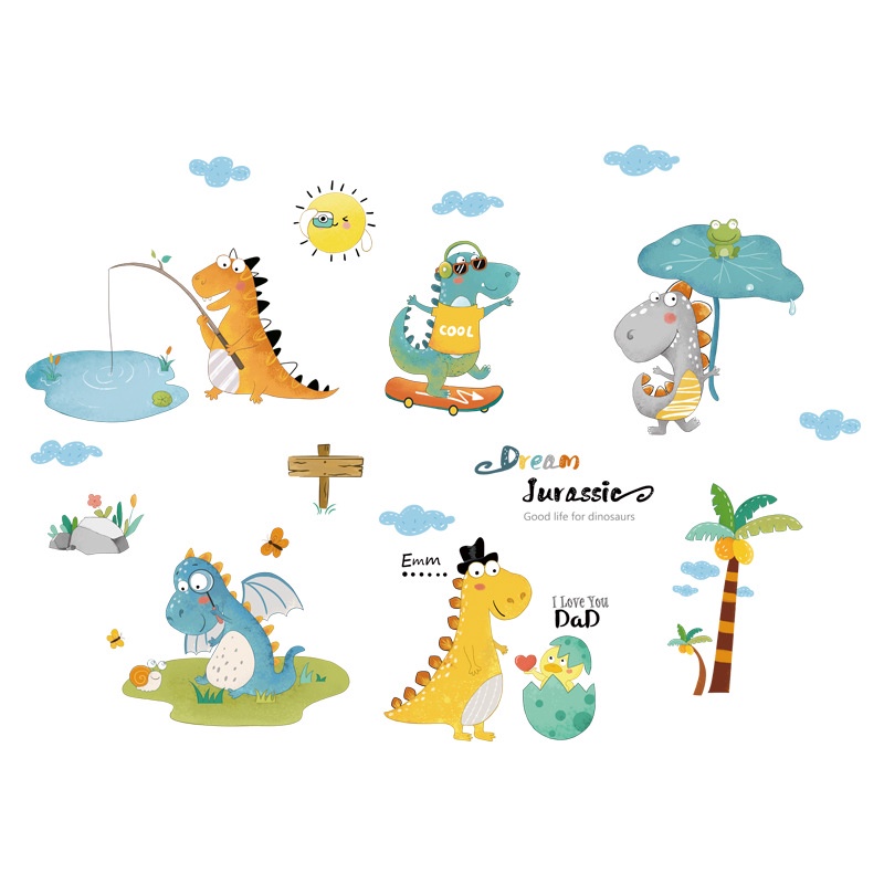 Decal dán tường tranh dán tường hoạt hình cho bé trang trí nhà cửa