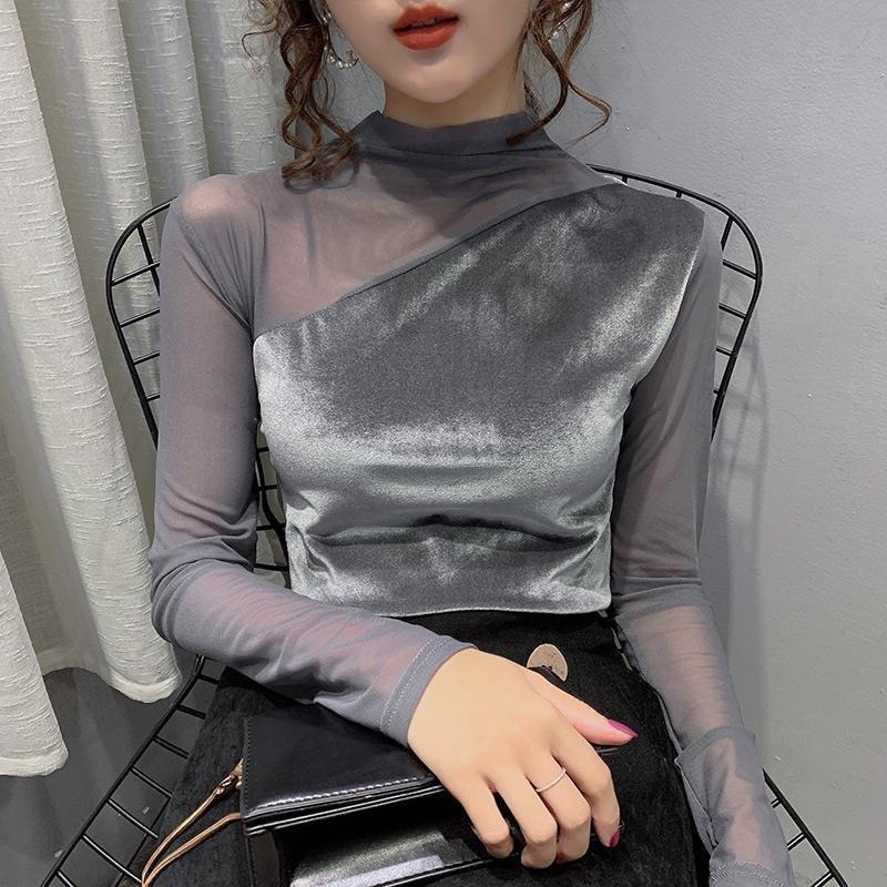 Áo nhũ tay lưới