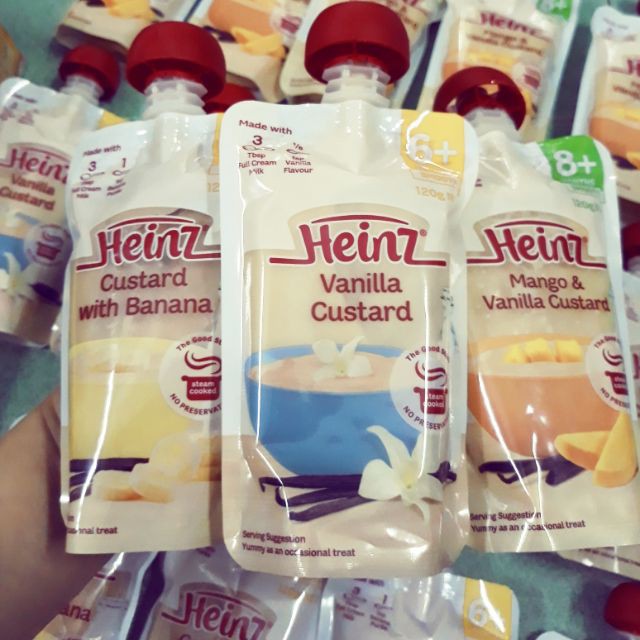 [Có tem Date 6-2021] Hoa quả nghiền Váng sữa Heinz Custard Úc