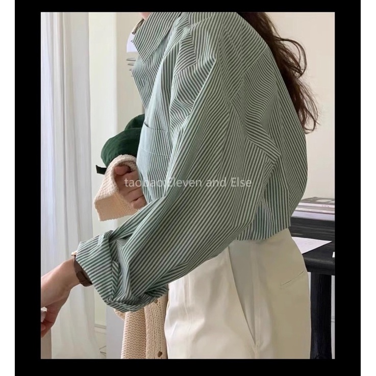 Áo sơmi kẻ sọc túi ngực dáng unisex hàng chuẩn l1 phong các Hàn Quốc -Cuastore.vn