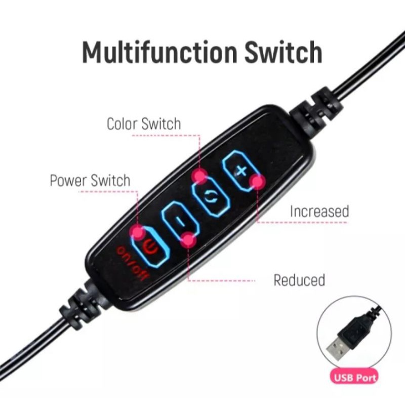 •••HCM••• Đèn LED Chụp Ảnh /Livestream 26cm Để Bàn 3 Chế Độ Sáng Cao Cấp