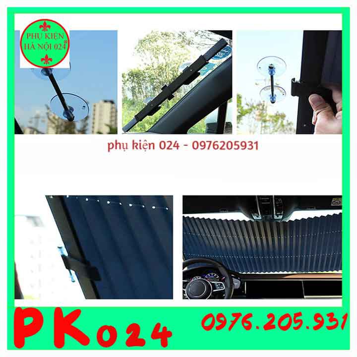 Rèm Che Nắng Kính Lái Xe Ô Tô Tự Động  Cách Nhiệt Chiều Rộng Từ 46-80cm Cho Mọi Loại Xe