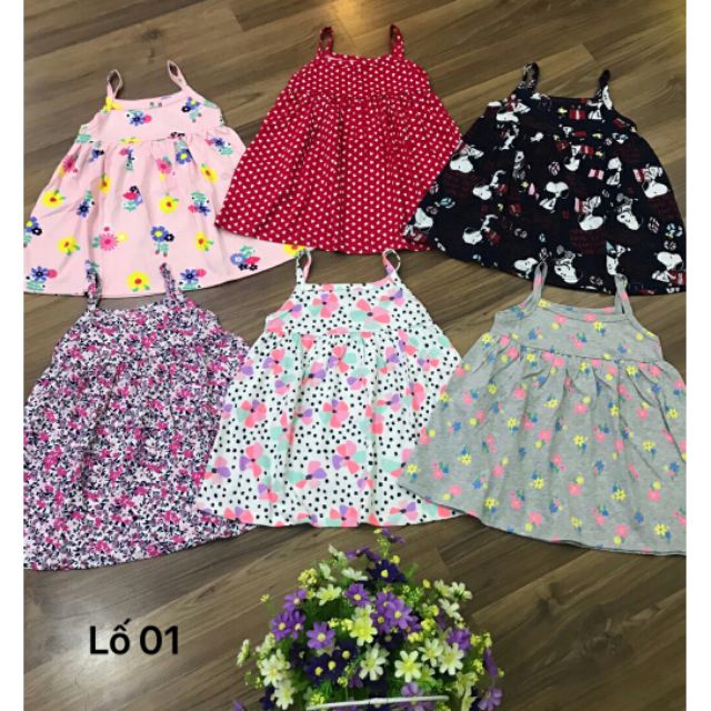 Combo váy 2 dây cotton cho bé