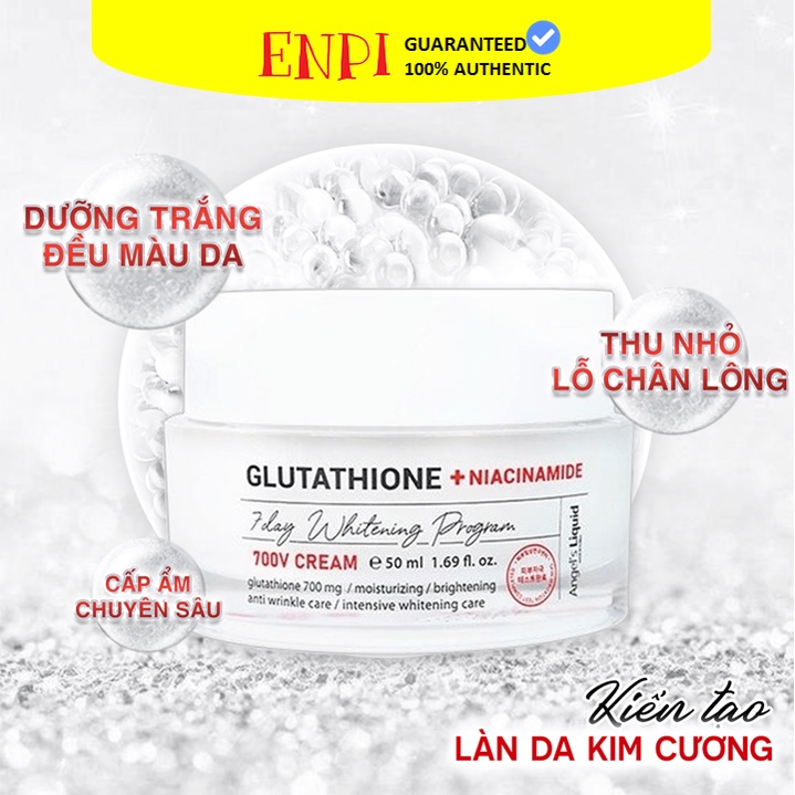 Kem dưỡng trắng da Angel's Liquid Glutathione Niacinamide 7 Day Whitening Cream 50ml