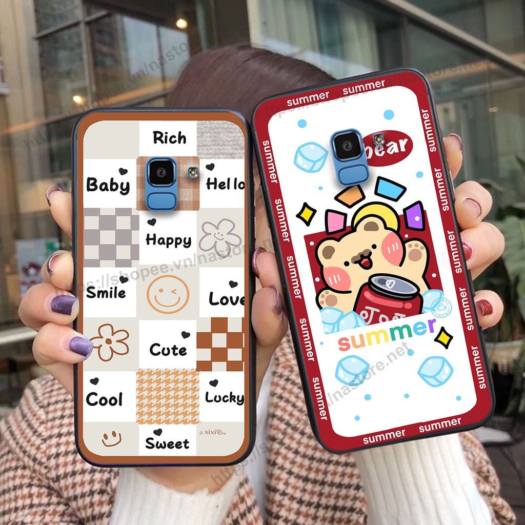 Ốp lưng Samsung J6 2018 / J6 Plus / J6+ trái tim mặt cười, gấu cute thể thao cá tính