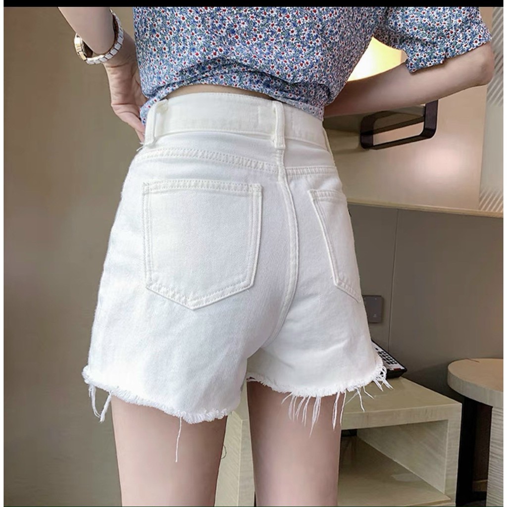 Quần Jean Short S1047 Trắng Đen Size To (60-85kg)