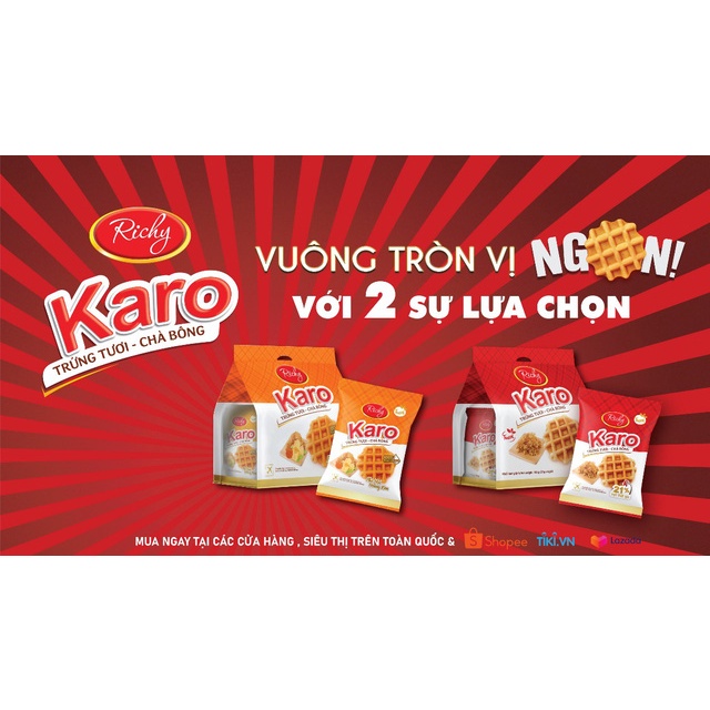 QUẬN 3  COMBO MỘT TÚI BÁNH KARO TRỨNG CHÀ BÔNG TƯƠI PHƠ MAI RICHY 2 VỊ LOẠI DATE MỚI NHẤT