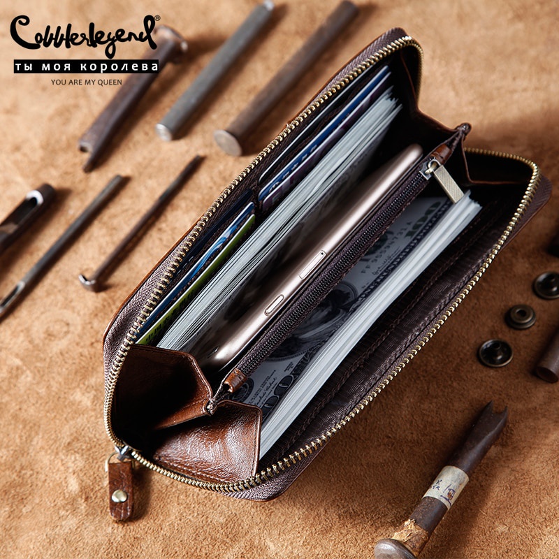 Ví COBBLER LEGEND da thật dáng dài có khóa kéo thời trang cho nữ