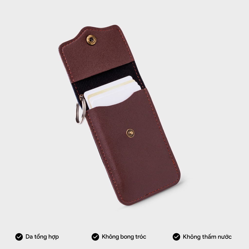 Móc khóa ví da cao cấp cầm tay đựng tiền, thẻ ngân hàng, vé gửi xe, bảng tên - VIVA - DAILY BAGS