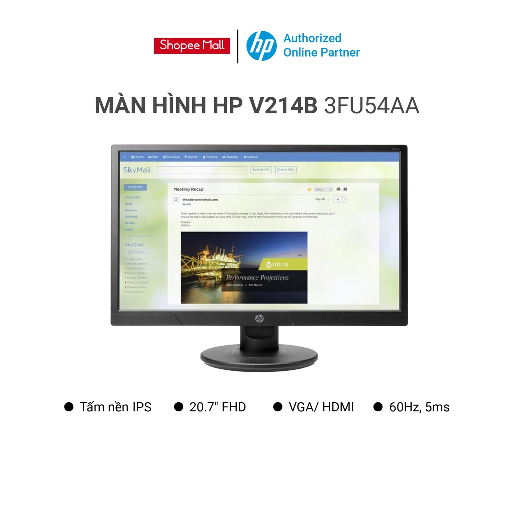 Màn hình HP V214b (3FU54AA) 20.7-inch (1920x1080 | TN | 60Hz | 5ms)