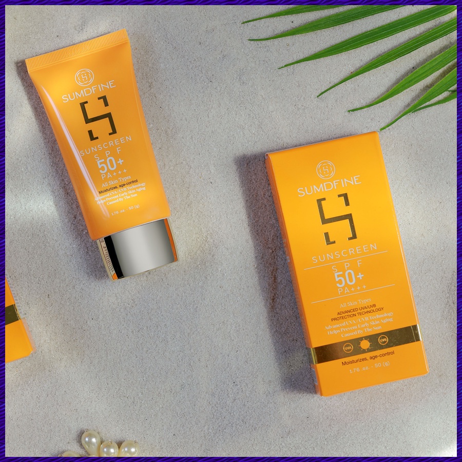Kem Chống Nắng Vật Lý Sumdfine Sunscreen SPF 50+, PA +++, Phù Hợp Với Mọi Loại Da, Hấp Thụ Tia UVB Bảo Vê Da