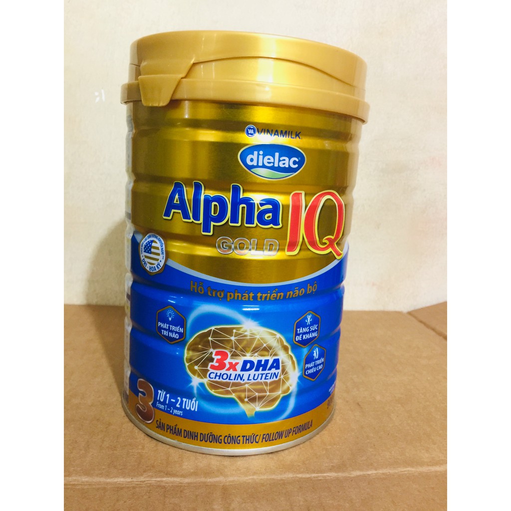 [ Giá Hủy Diệt ] Sữa bột Dielac Alpha Gold IQ 3 hộp thiếc 900g