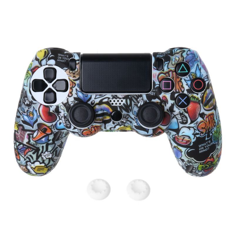 1 Bộ Bọc Cần Điều Khiển Bằng Silicone Hình Đầu Lâu Ngôi Sao Cho Ps4