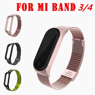 Dây Đeo Bằng Inox Milan M3 M4 Cho Đồng Hồ Thông Minh Xiaomi Mi Band 3 4