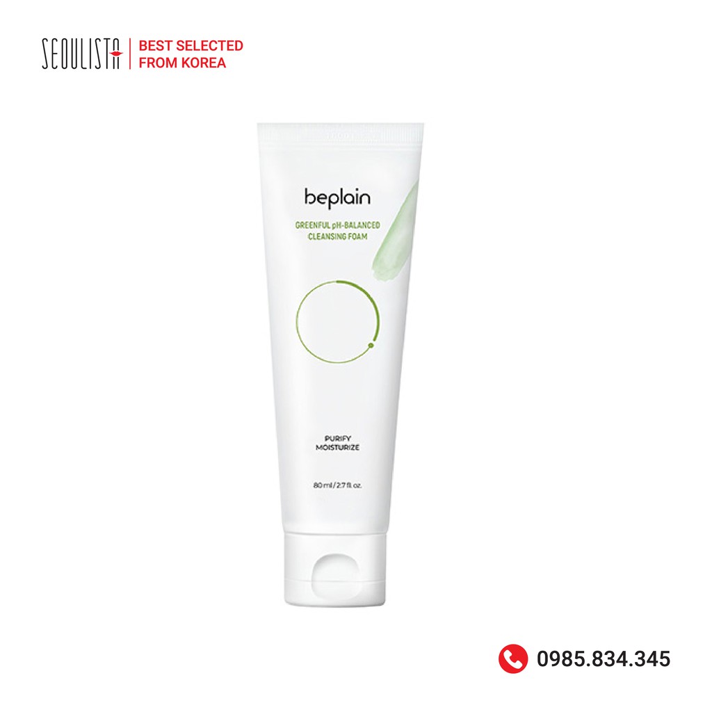 Sữa rửa mặt chiết xuất đậu xanh BEPLAIN Greenful pH-Balanced Cleansing Foam | BigBuy360 - bigbuy360.vn