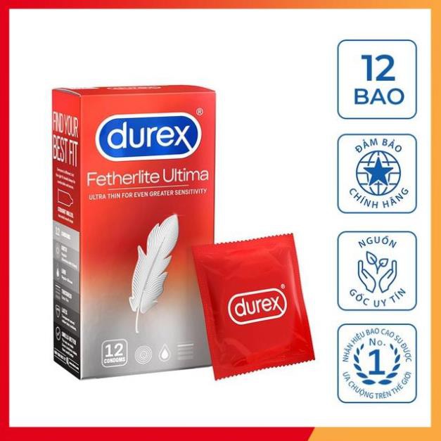 [SIÊU GIẢM GIÁ] Bộ 2 hộp bao cao su Durex Kingtex 12 bao/hộp tặng 1 hộp Durex Fetherlite Ultima 12 bao/hộp