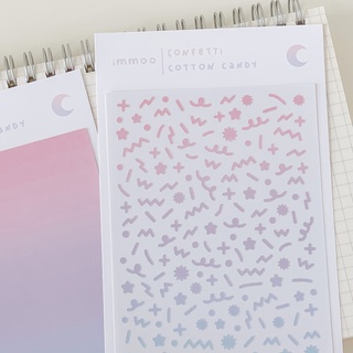 Sticker confetti màu kẹo bông gòn | Hình dán confetti màu ngọt | immoo |