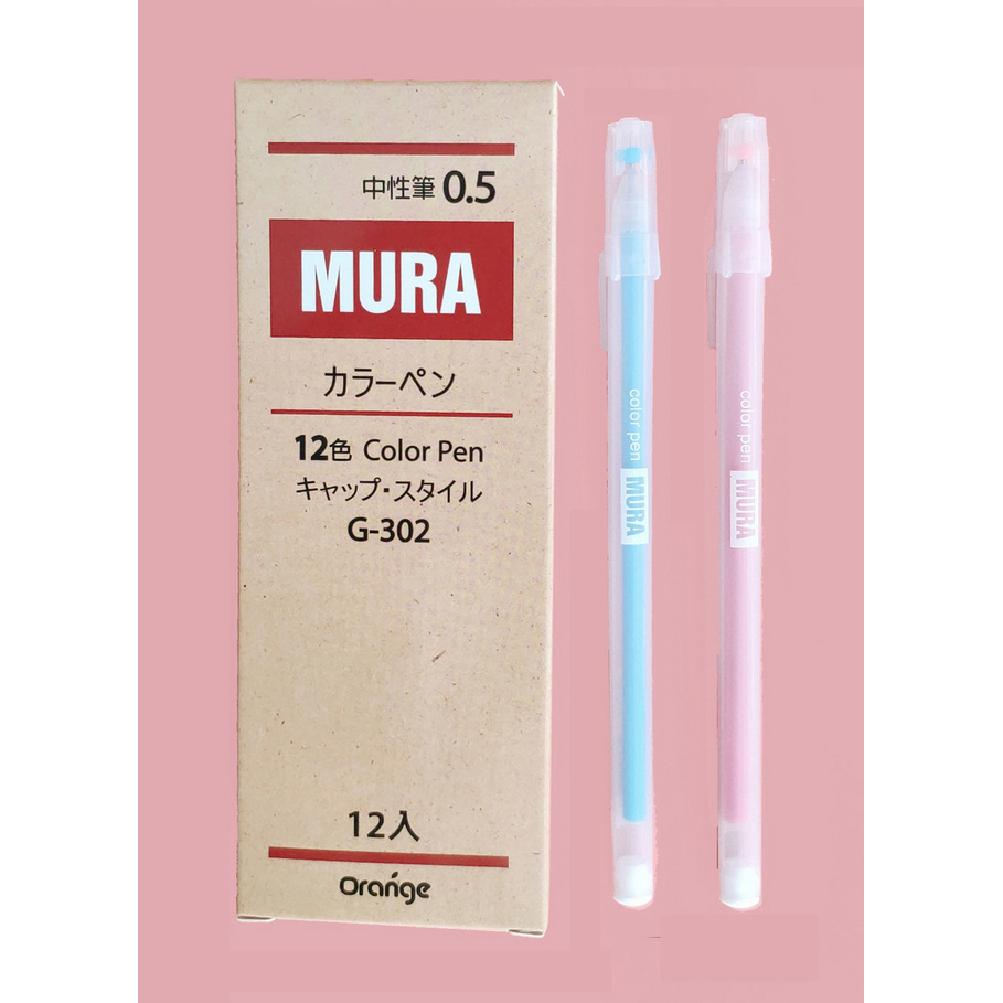 Set 12 bút mực nước đầy màu sắc ngòi 0.5mm phong cách Hàn Quốc tiện lợi