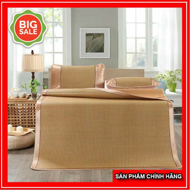 Chiếu Điều Hoà 2 Mặt Chất Liệu Mây Tự Nhiên, Bộ Chiếu Lạnh ( gồm 1 chiếu 2 mặt + 2 vỏ gối) Gia dụng 4.0