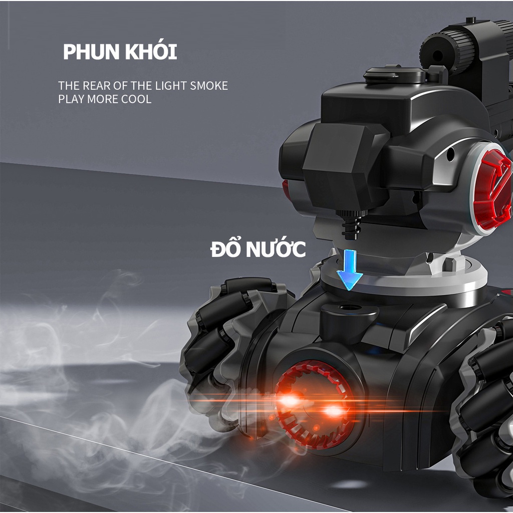 Xe tăng điều khiển từ xa 3 đầu phóng xốp thạch bong bóng ô tô đồ chơi cho bé trai hiện đại cao cấp Gôn đồ chơi