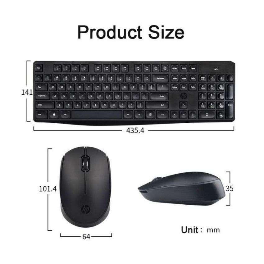 Bộ phím chuột không dây HP CS10 - Bảo hành chính hãng 12 tháng