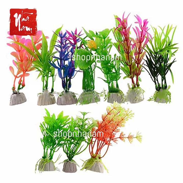 Cây cỏ nhựa thuỷ sinh cây nhựa mini trang trí bể cá phụ kiện thiết bị bể cá cảnh quan bể cá