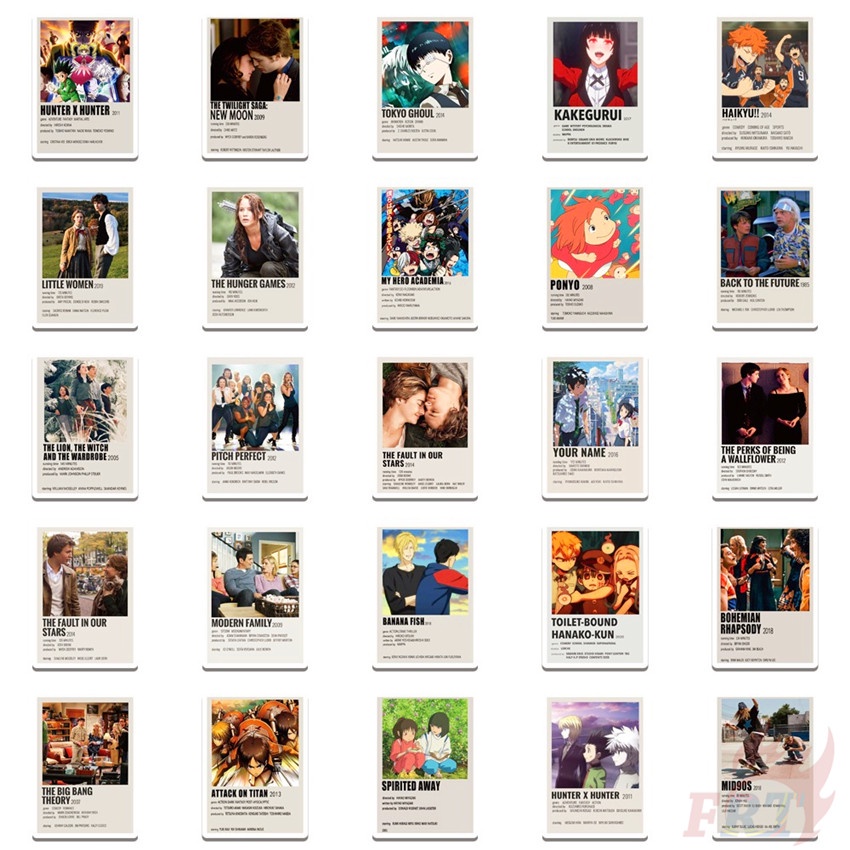 114Pcs/Set ❉ Classical Movie &amp; TV Shows Series B Polaroid Mini Poster Stickers ❉ DIY Fashion Waterproof Doodle Decals Stickers