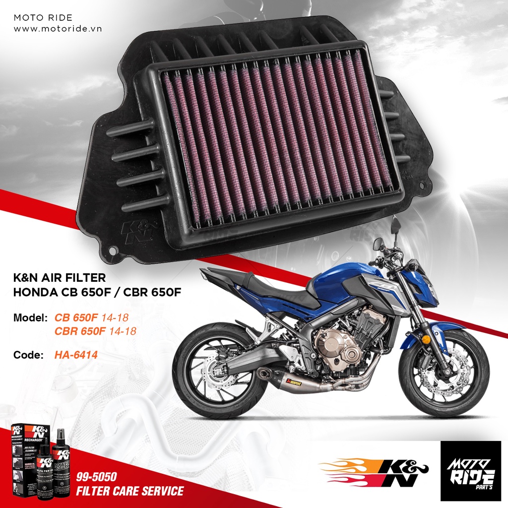 K&amp;N HA-6414 LỌC GIÓ ĐỘ CHO HONDA CBR 650F / CB 650F