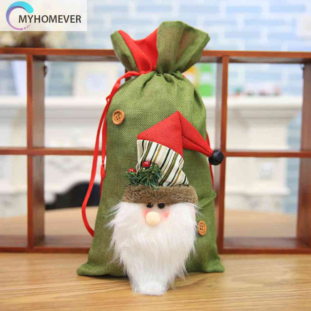 Set 3 Túi Rút Đựng Kẹo Họa Tiết Giáng Sinh Dễ Thương Xinh Xắn Cao Cấp