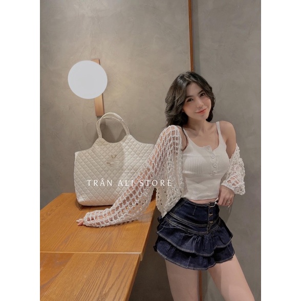 SÉT ÁO CADIGAN LƯỚI KÈM ÁO 2 DÂY QC MS20004
