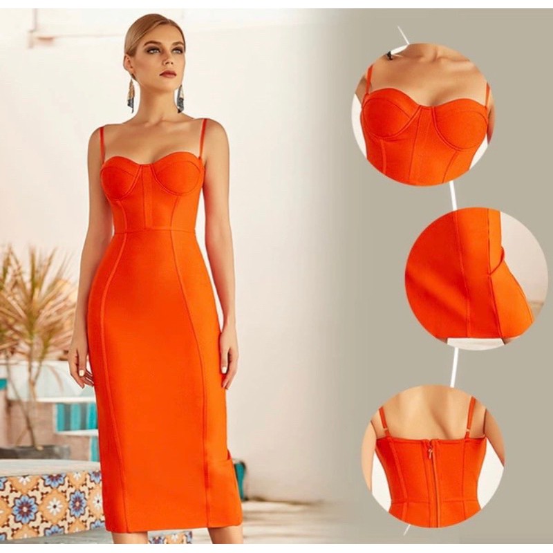 Đầm dự tiệc cúp ngực hai dây ôm body nữ sang trọng, đầm công sở phối vest VH2024