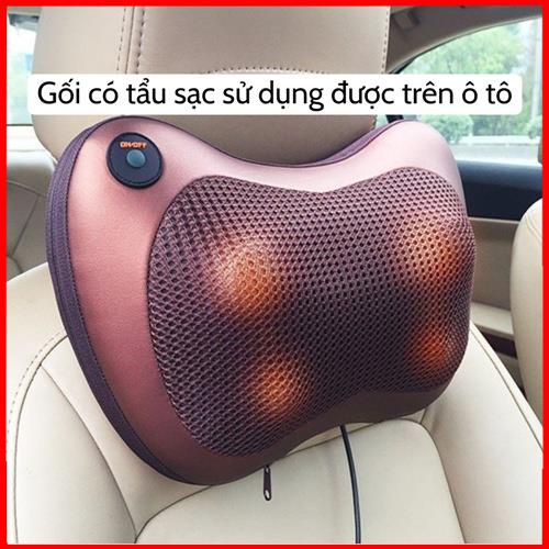 Gối Massage Hồng Ngoại 8 Bi 2 Chiều Cao Cấp - Máy, Gối Mát Xa Cổ Vai Gáy Chính Hãng Công Nghệ Nhật Bản, Bảo Hành 12tháng
