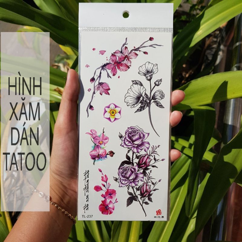 Hình xăm hoa nghệ thuật size vừa tl 237. Boss tatoo - xăm dán tạm thời