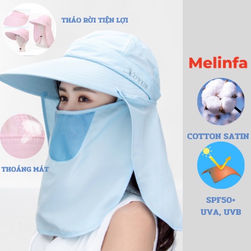 Mũ nón chống nắng đa năng nữ vải Cotton Satin thoáng khí chống tia cực tím mã M0050