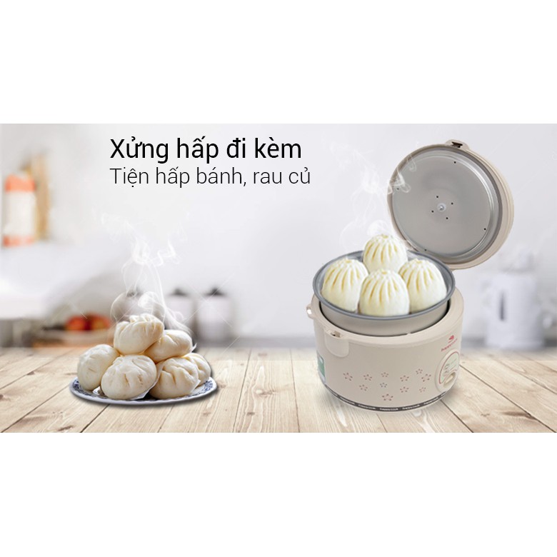 Nồi cơm điện nắp cài Happy cook HC180 1.8 lít màu trắng - Bảo hành Chính hãng