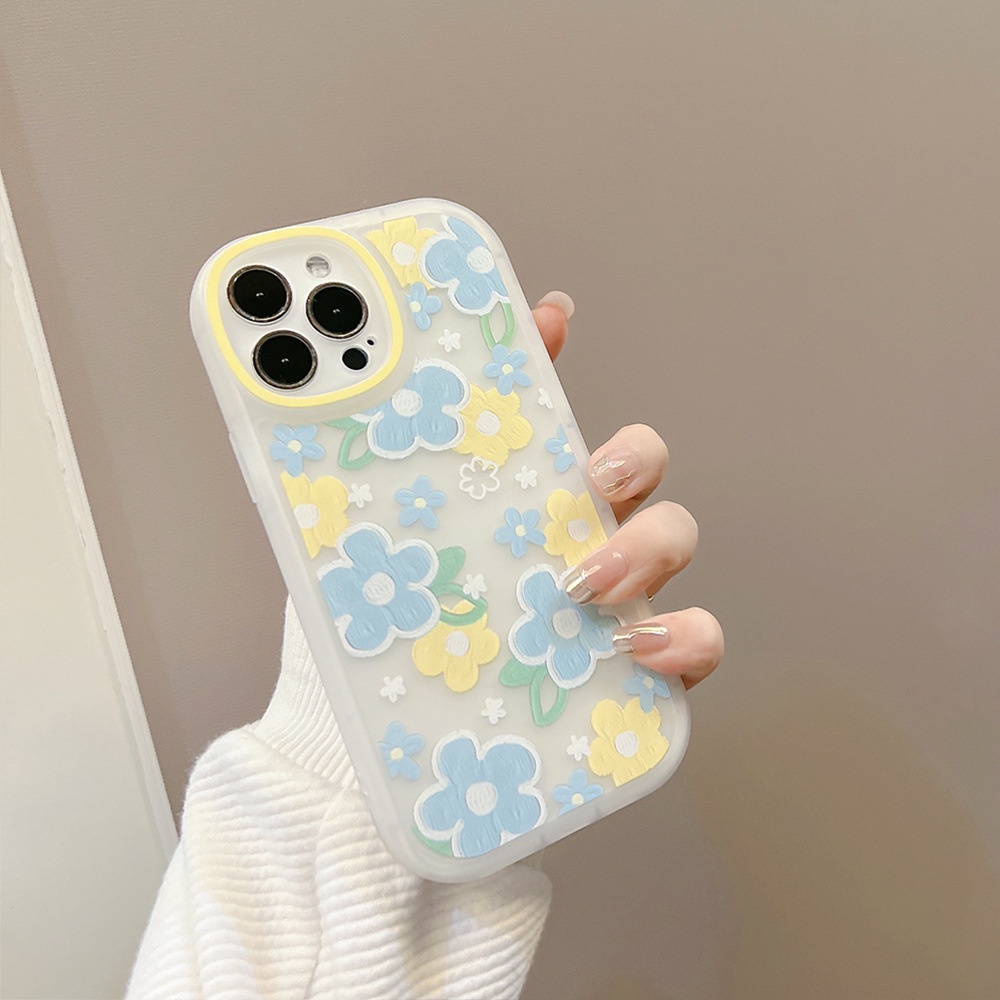 Ốp điện thoại TPU mềm dạng nhám họa tiết hoa mùa xuân thích hợp cho iphone 7 8 plus 11 pro max 12 mini 13 XR XS