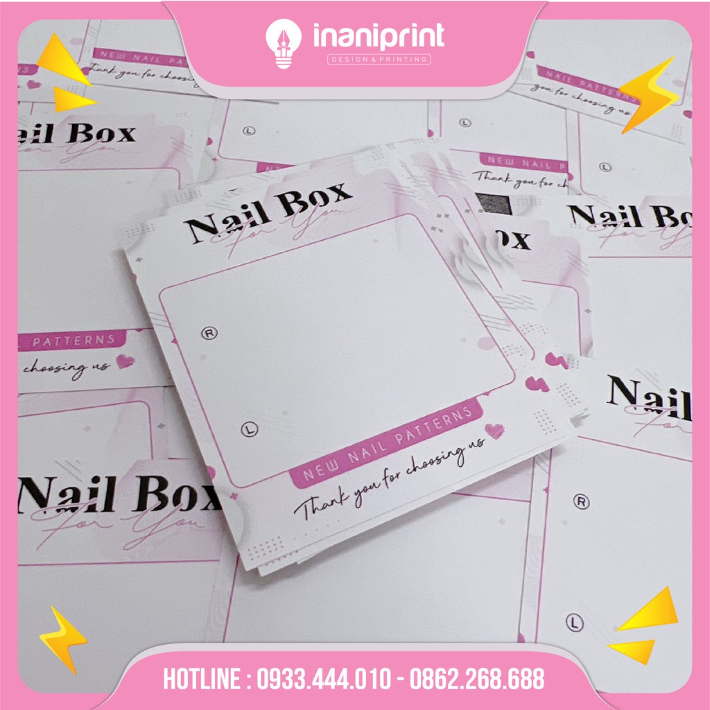 Giấy Nail Box gắn móng tay giả giá rẻ - Màu Hồng - 11x9cm