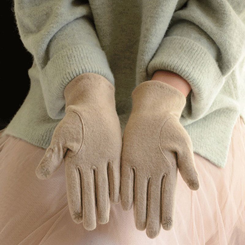 Găng Tay Len Giả Thêu Họa Tiết Xinh Xắn Cho Nữ