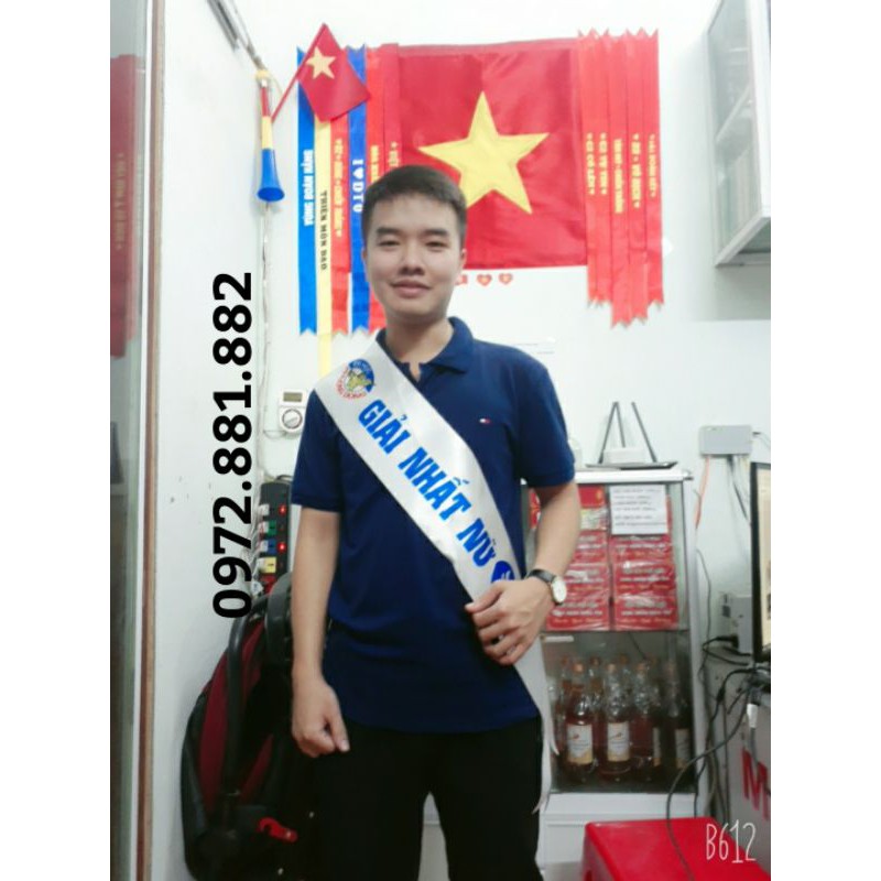 In băng đeo chéo, băng hoa hậu, băng khai trương