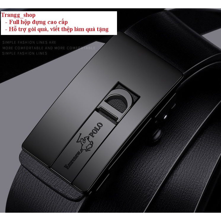 Thắt Lưng Nam Da Bò Cao Cấp Emrenew Polo 2 Lớp Full Hộp Đựng Mặt Khóa Hợp Kim