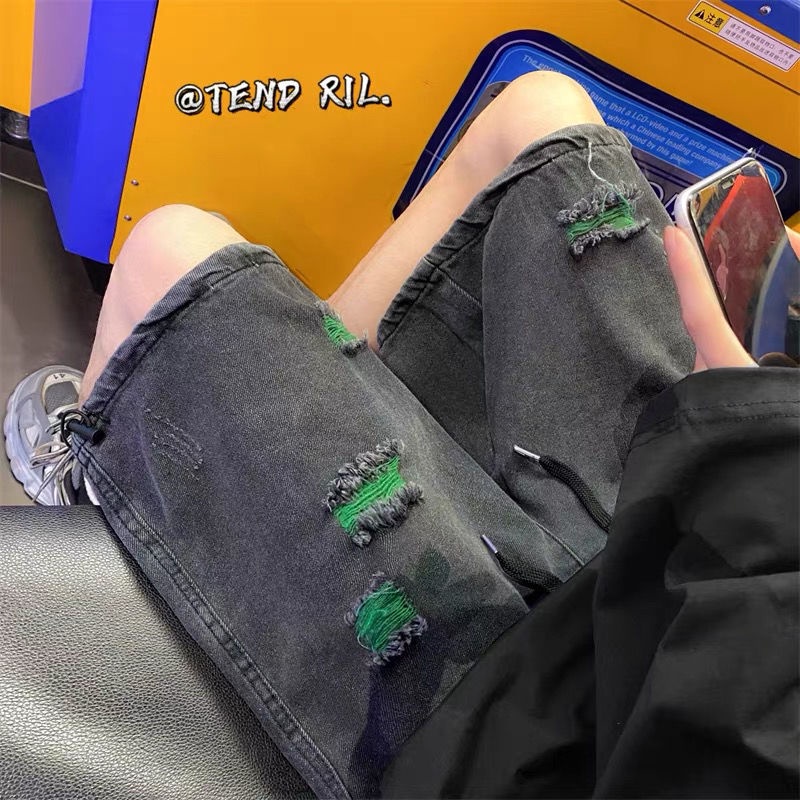 Quần Short Jeans Rách Phong Cách Hip Hop Thời Trang Cho Nam