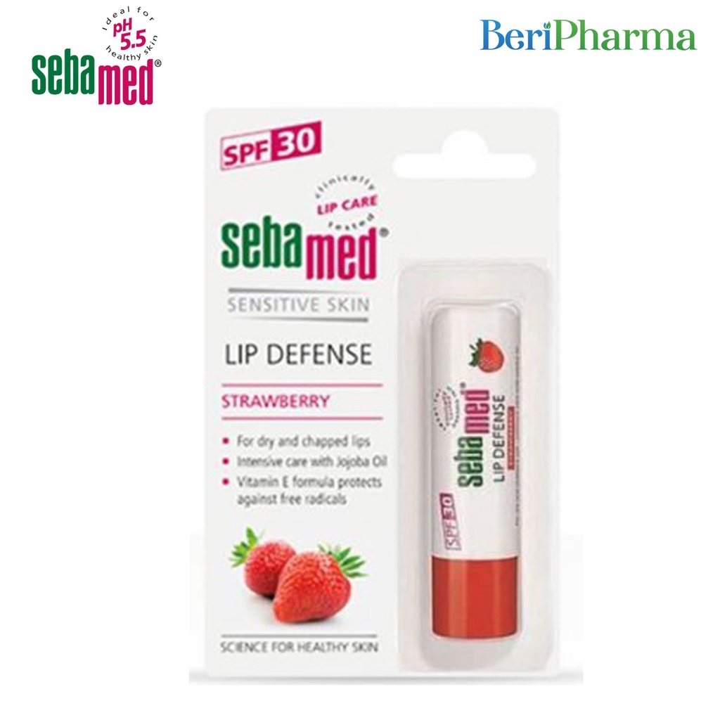 Sebamed Son Dưỡng, Giảm Khô Và Giảm Nứt Môi Hương Dâu pH5.5 (Màu Dâu) Sensitive Skin Lip Defense Strawberry 4.8g
