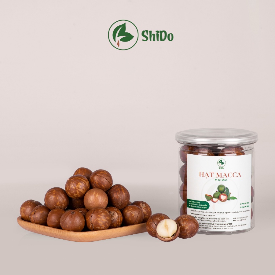 Hạt Macca sấy nứt vỏ tự nhiên Hạt Macca Lâm Đồng ShiDo (Có đồ tách vỏ)