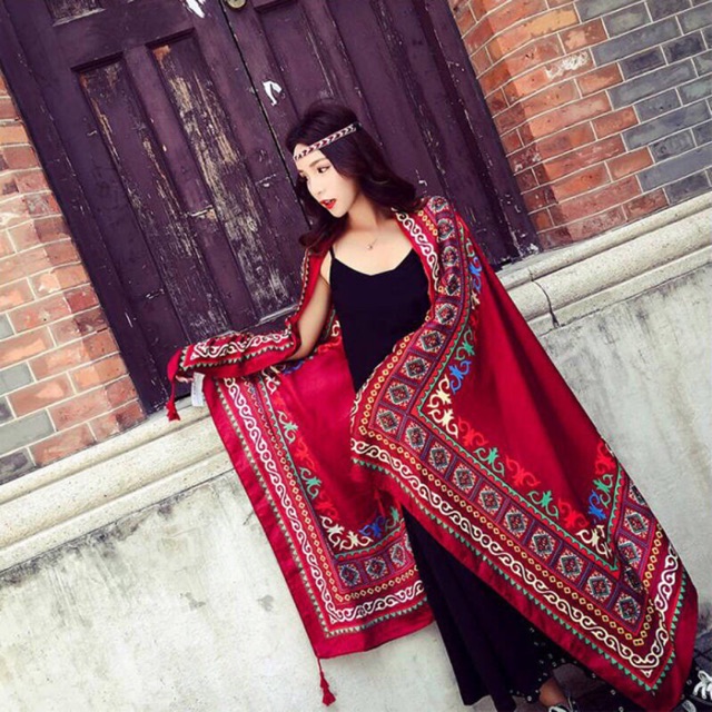 Tiệm cỏ vintage: Khăn boho đi biển có sẵn chất dày