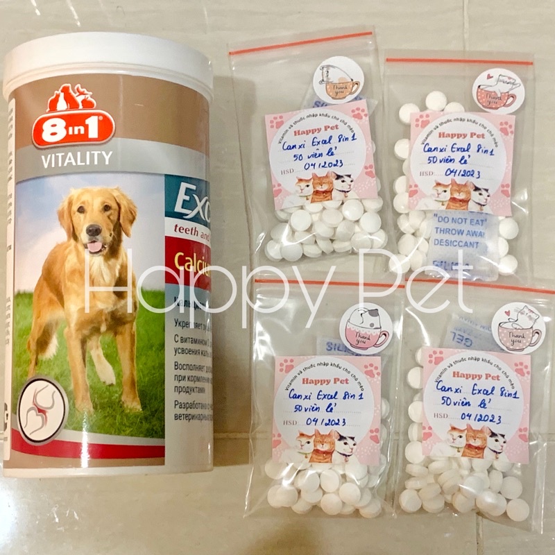 [Mã PET50K giảm Giảm 10% - Tối đa 50K đơn từ 250K] VIÊN CANXI 8IN1 EXEL CANCIUM CHO CHÓ MÈO NHẬP NGA GIÁ CỰC RẺ