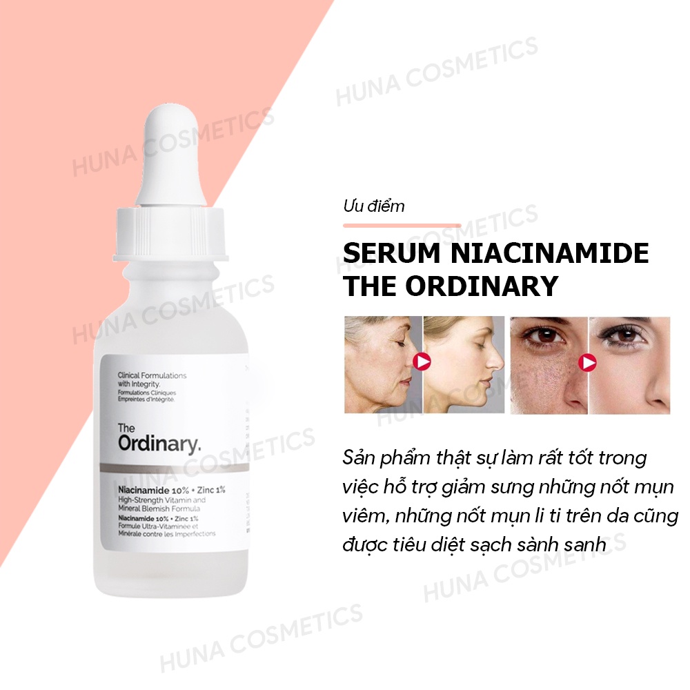 SERUM NGĂN NGỪA MỤN, SÁNG DA NIACINAMIDE 10% + ZINC 1% THE ORDINARY 30ml 60ml