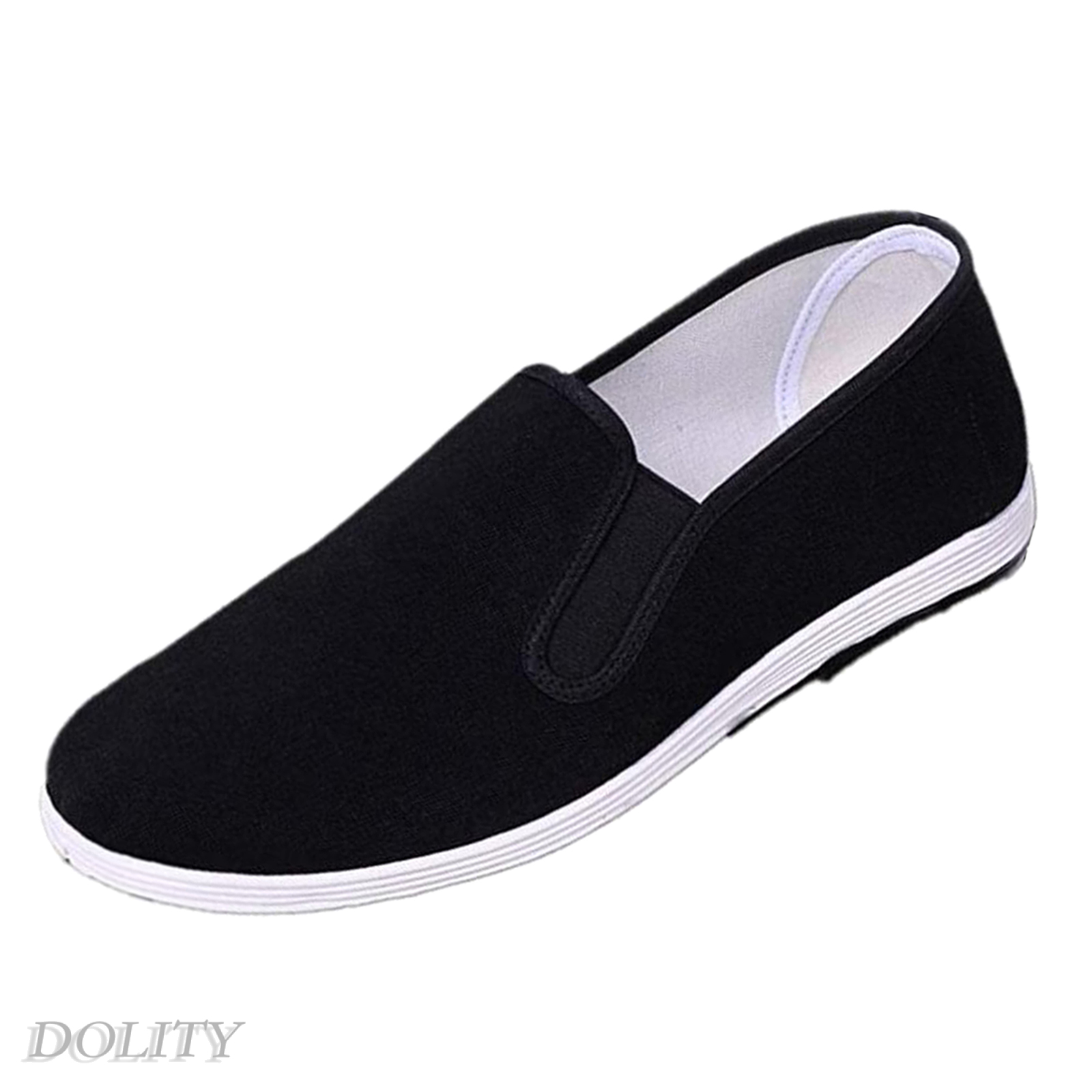 [DOLITY]Chinese Traditional Cotton Cloth Shoes Kung Fu Tai Chi Shoes Oxford Sole Unisex Black Size 39-44 for Men Outdoor Sports